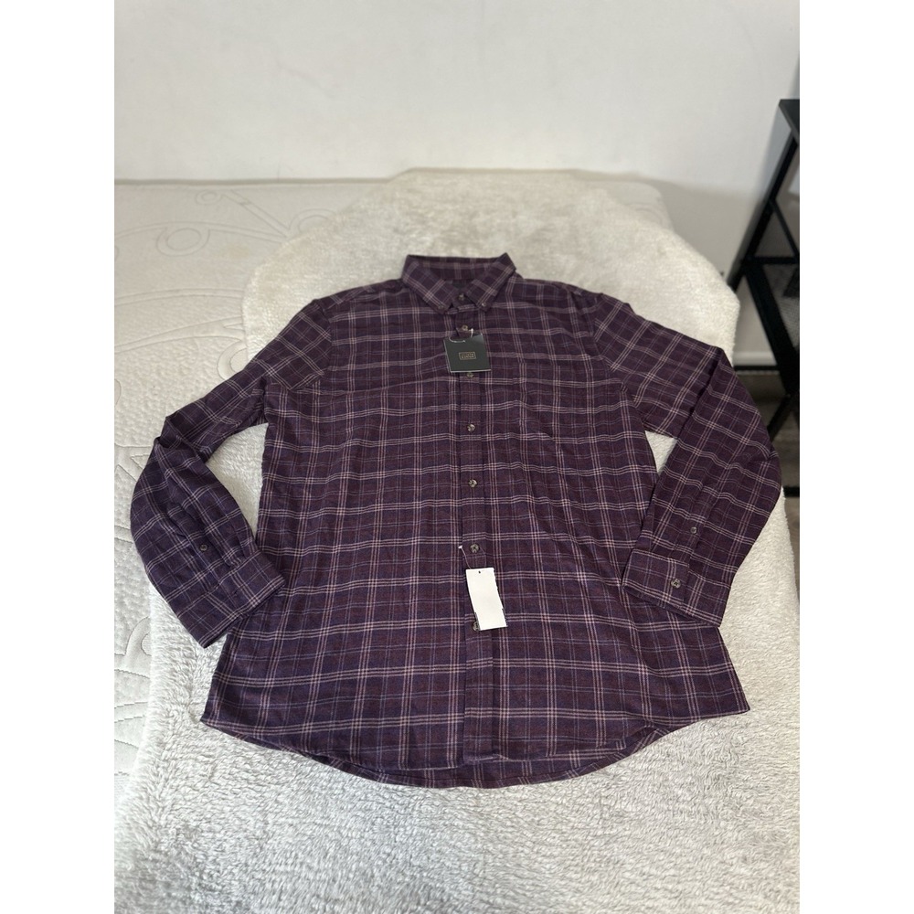 New 14th & Union Men's Button Down Trim Fit Purple Shirt Size XL NWT